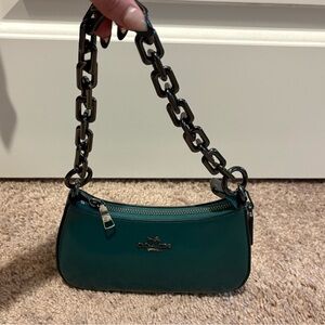 Coach Teal Mini Bag with Chain Strap